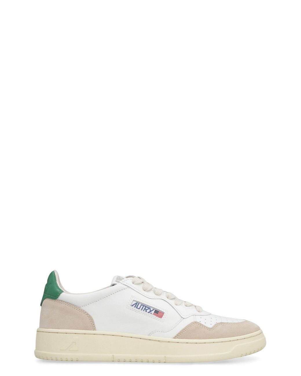 Autry White Medalist Leather Low-Top Sneakers for men