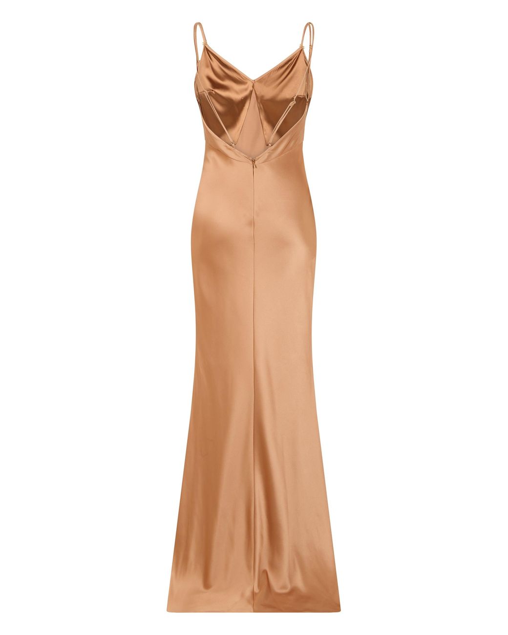 Elisabetta Franchi Brown Maxi Suede V-Neck Dress Polyester
