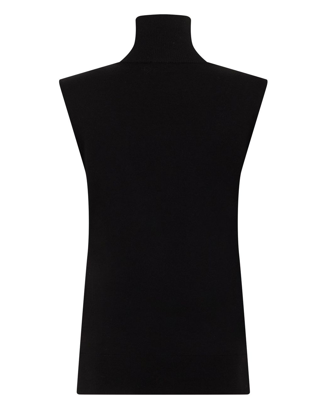 Totême Black Sleeveless Sweater High Collar Wool