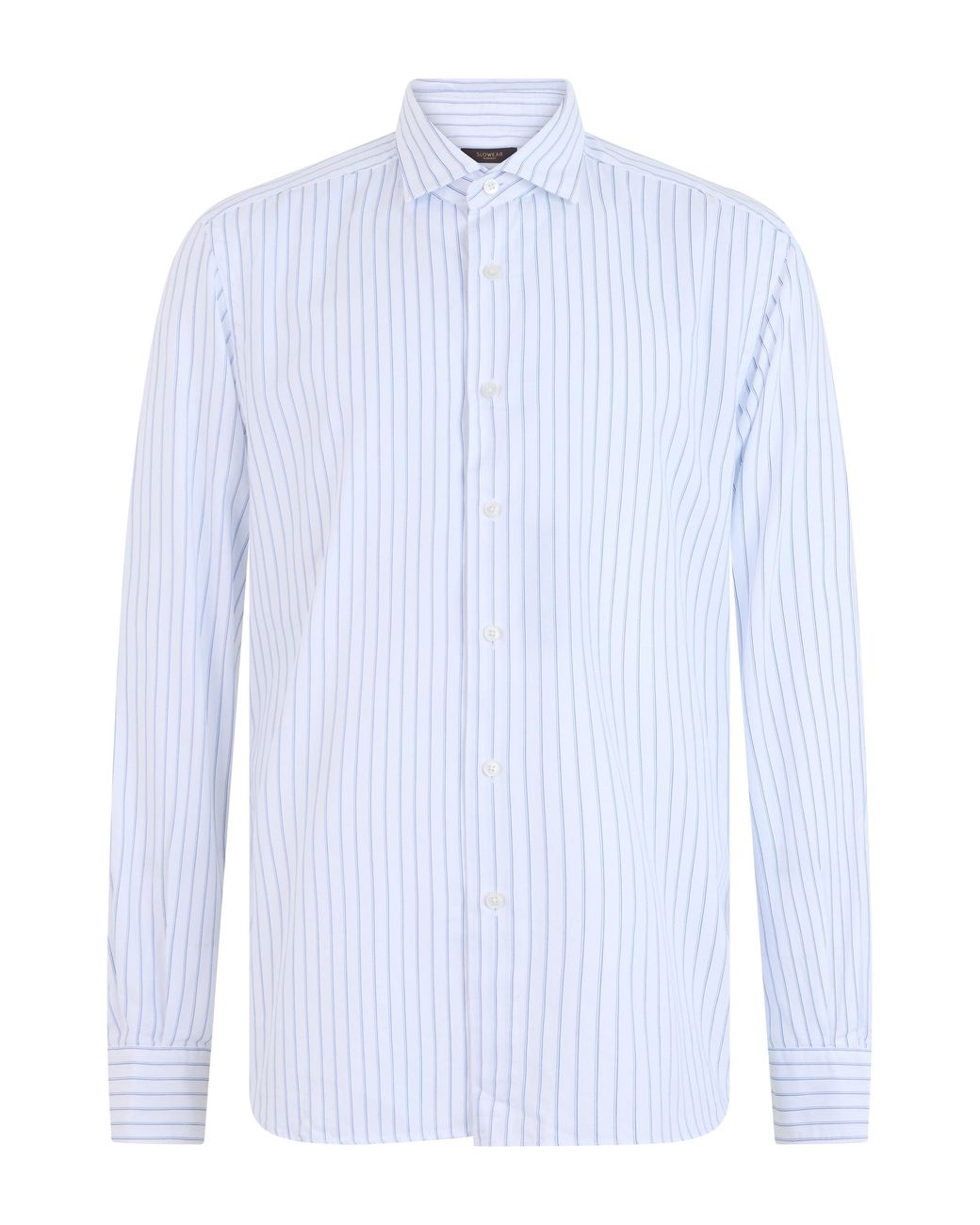 Slowear White Striped Long-Sleeve Cotton Shirt With Classic Collar for men