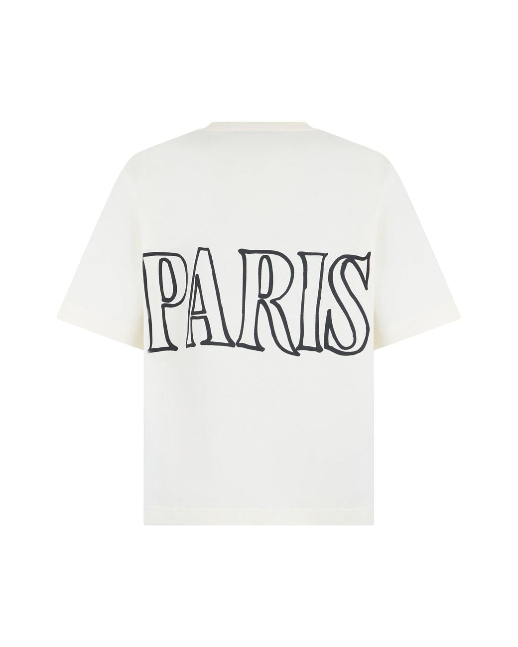 AMI White Cotton T-Shirt With Print for men