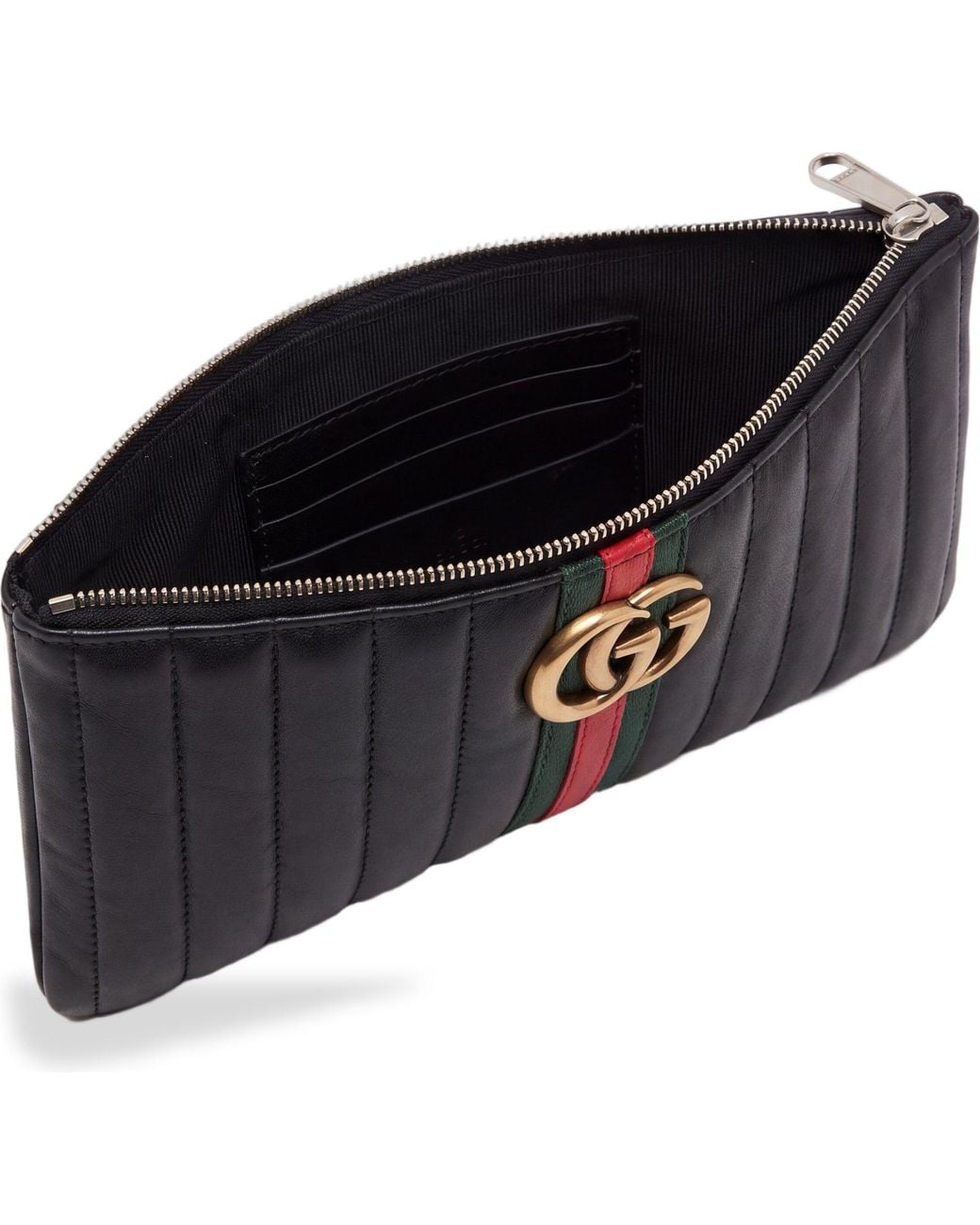 Gucci Gg Marmont Pouch With Chain in White | Lyst
