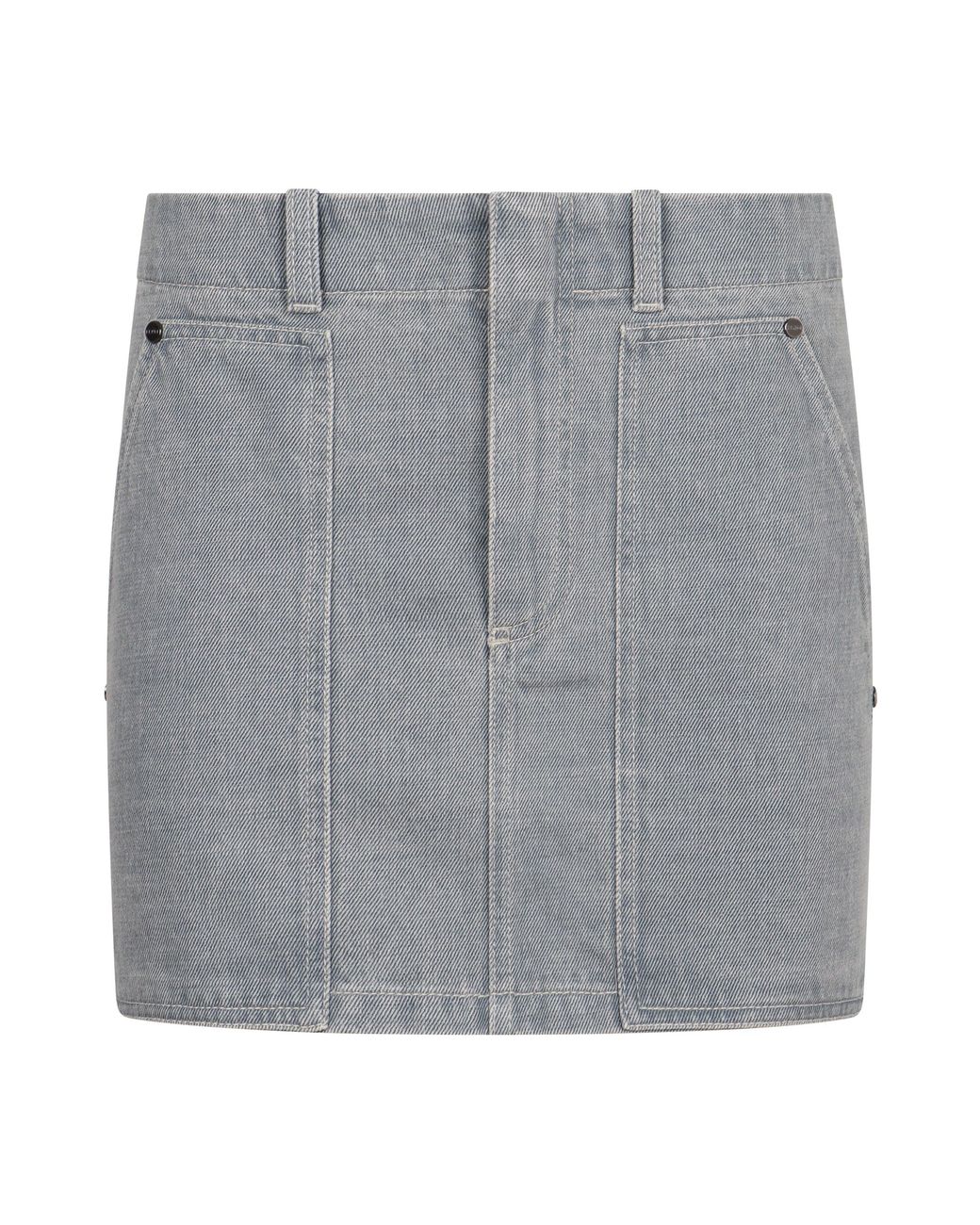 Fendi Gray Denim Mini Skirt Cotton