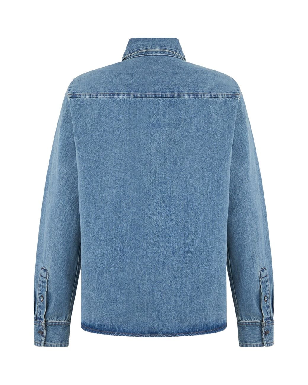 AMI Blue Denim Shirt With Long Sleeves for men