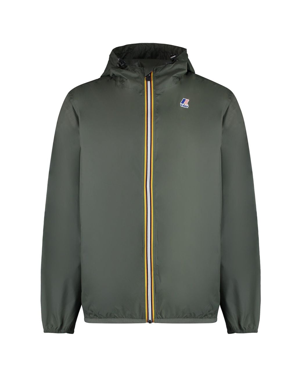 K-Way Green Claude Hooded Nylon Jacket for men
