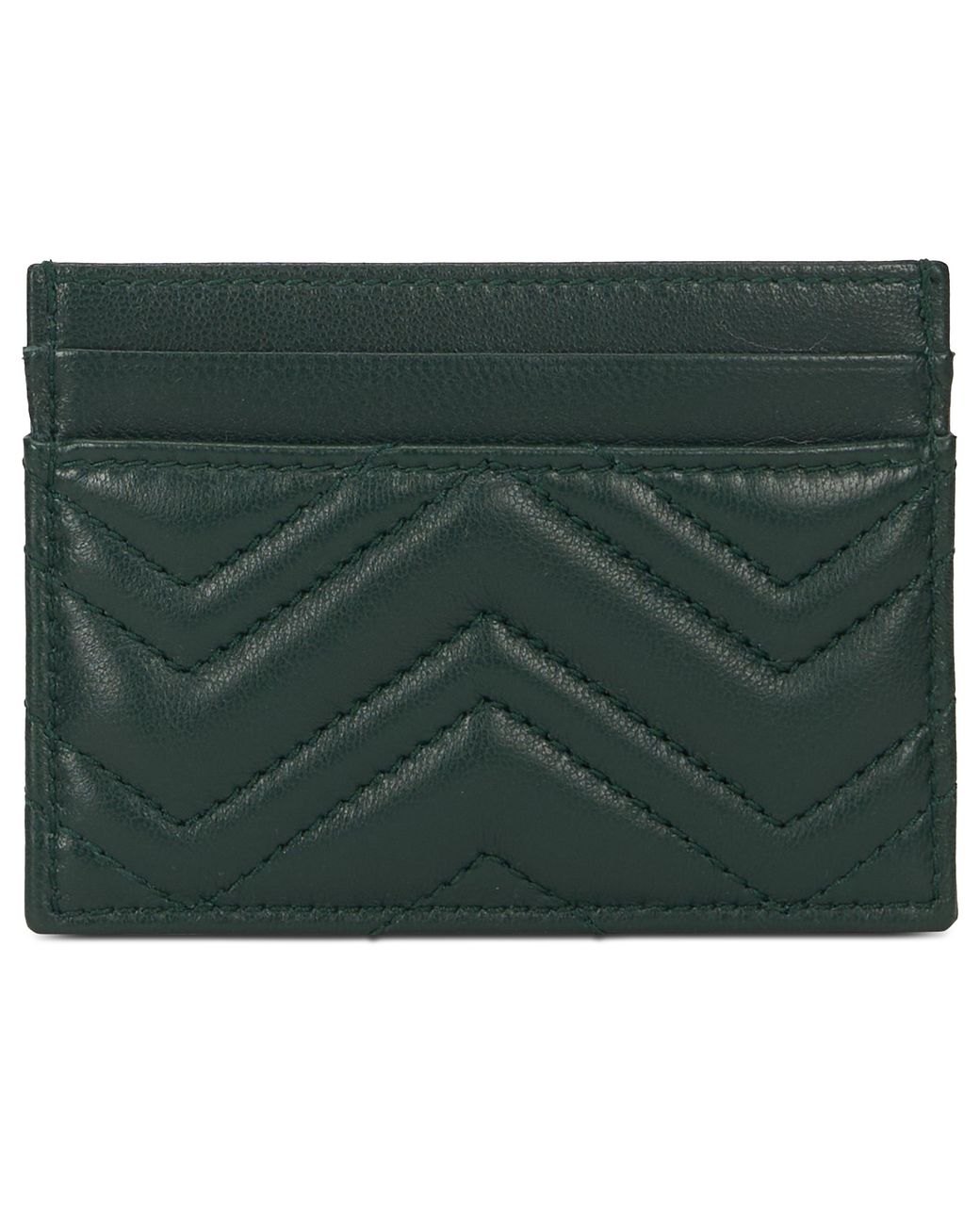 Gucci Green Leather Card Holder With Logo