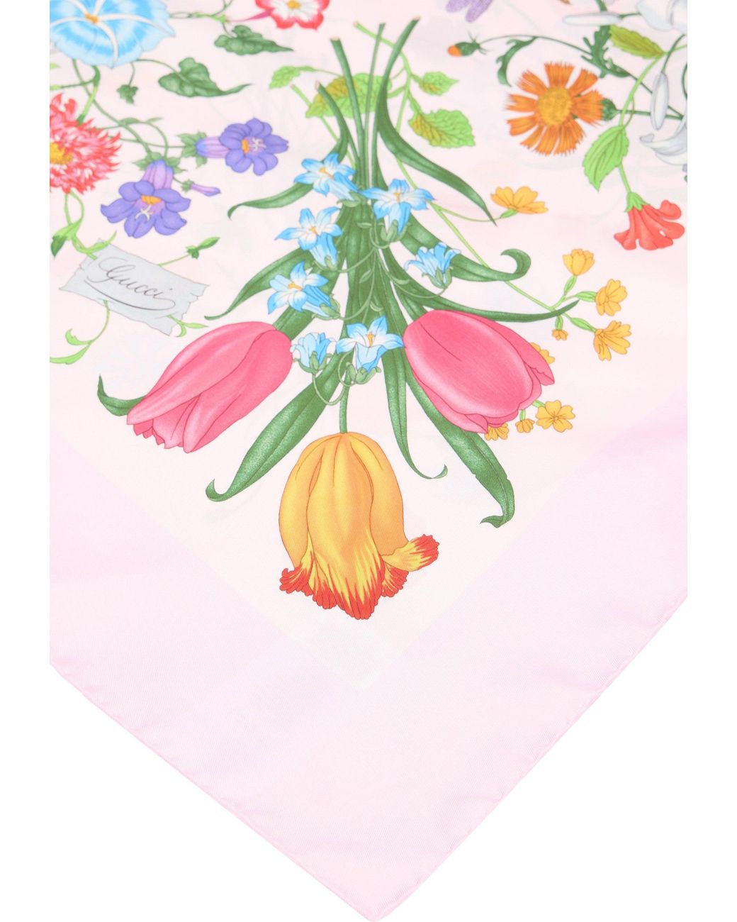 Gucci White Silk Twill Printed Carré