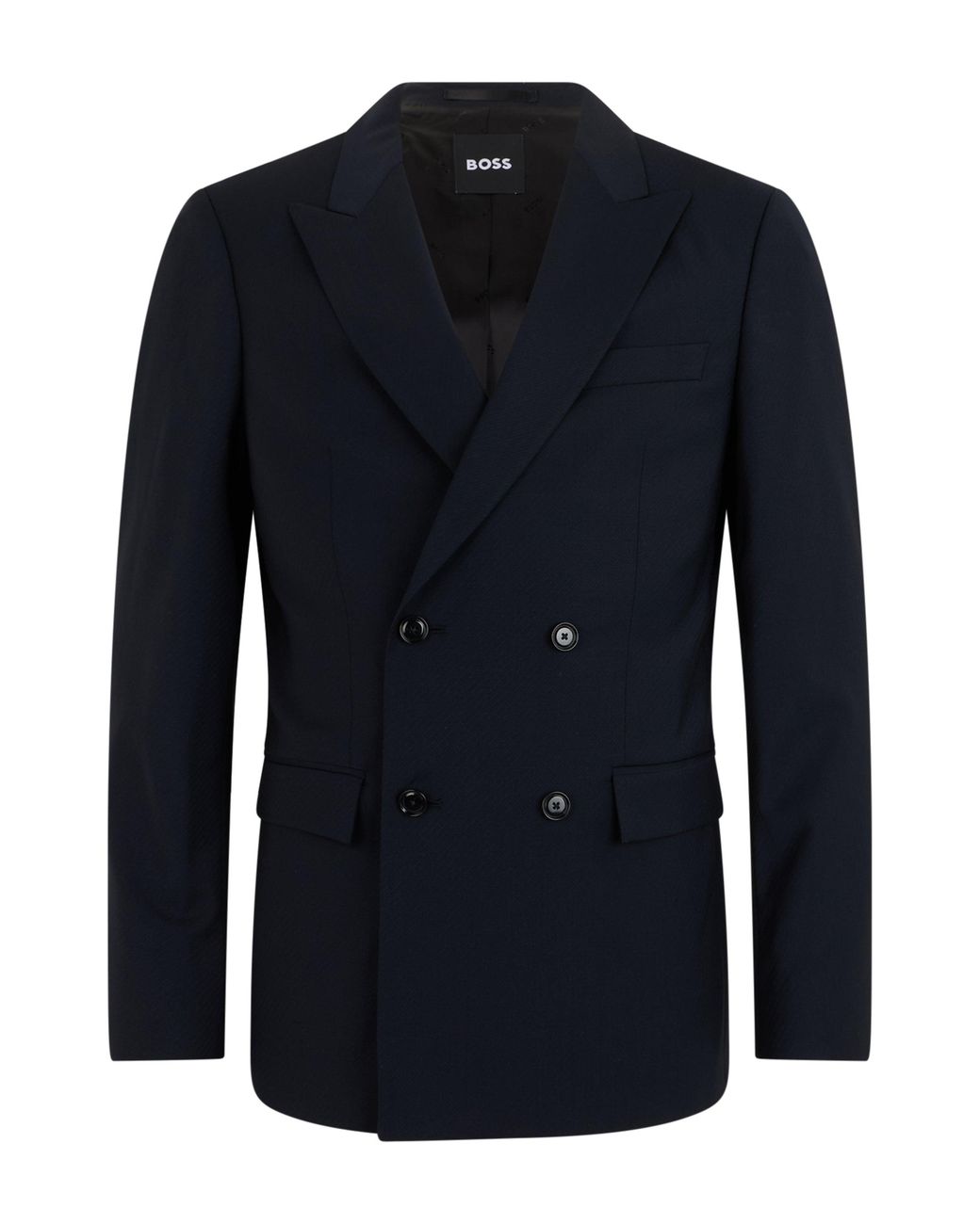 Boss Blue Double-Breasted Tailored Jacket for men