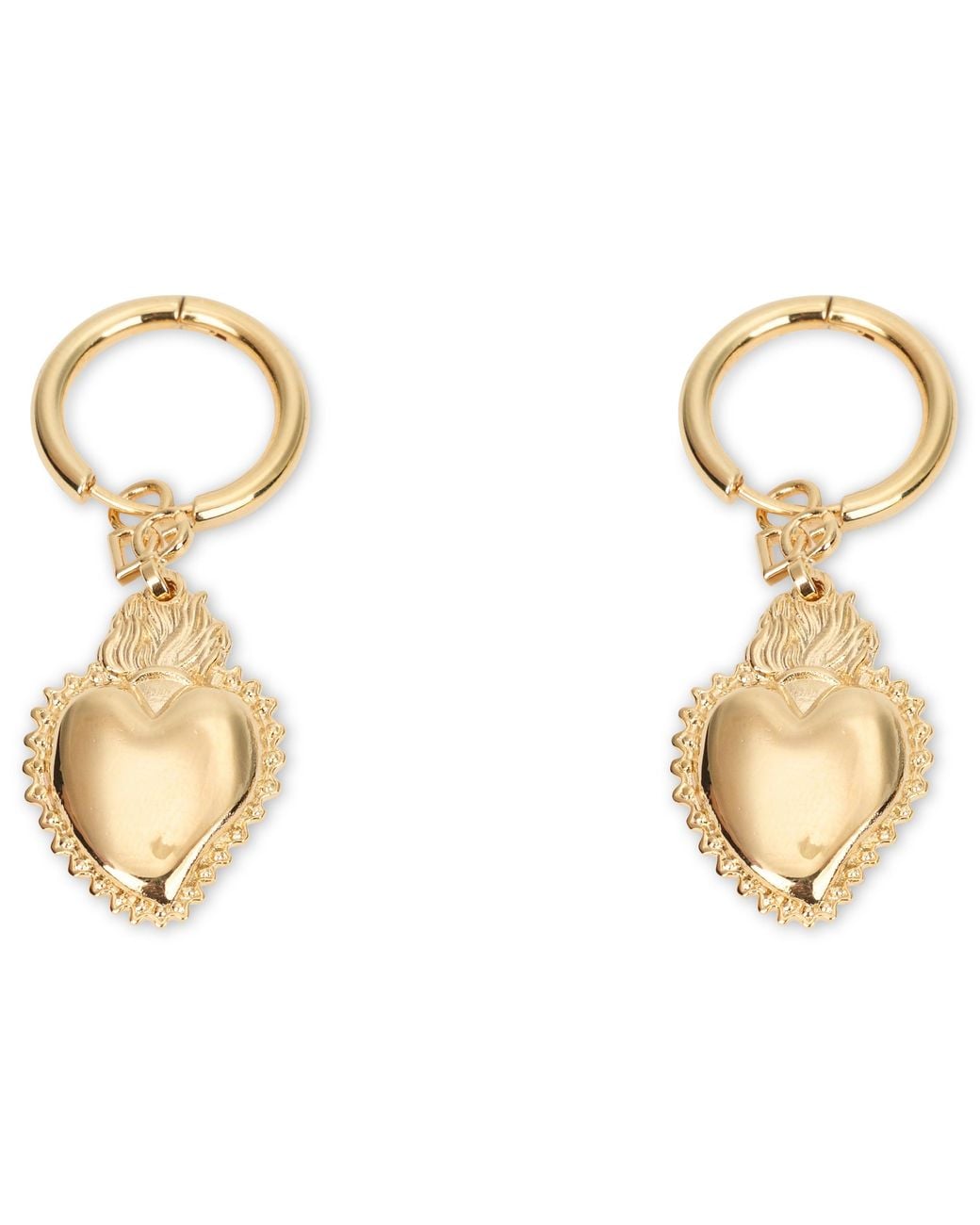 Dolce & Gabbana Metallic Earrings With Heart Pendant