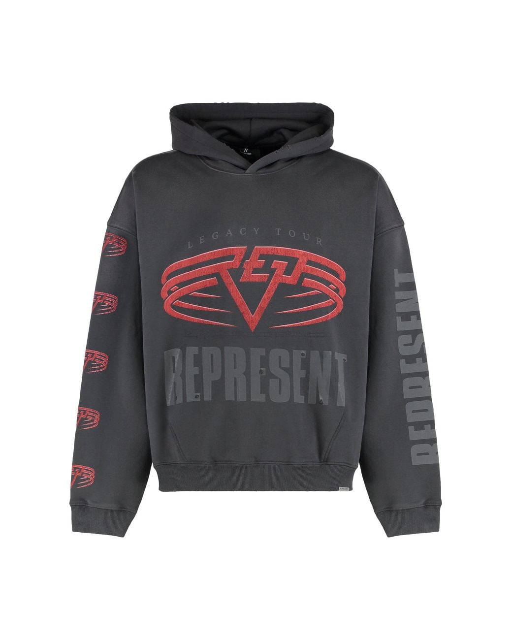 Represent Black Hoodie Living Legacy Tour Cotton Jumpers for men