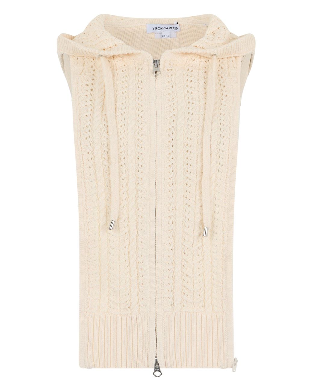 Veronica Beard Natural Sleeveless Cardigan Cotton Cardigans