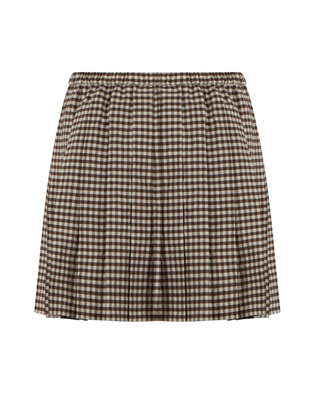 Moncler Brown Mini Skirt Mixed Cotton Polyester
