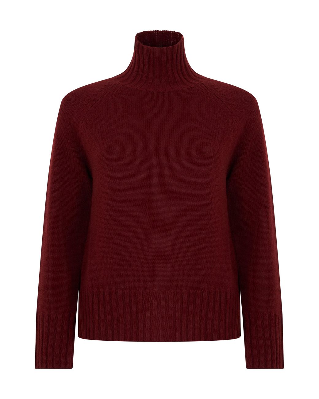 Max Mara Red Wool And Cashmere Jumper With High Collar