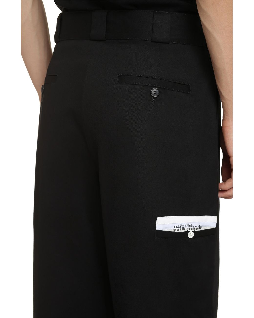 Palm Angels Black Cotton Cargo-Trousers for men
