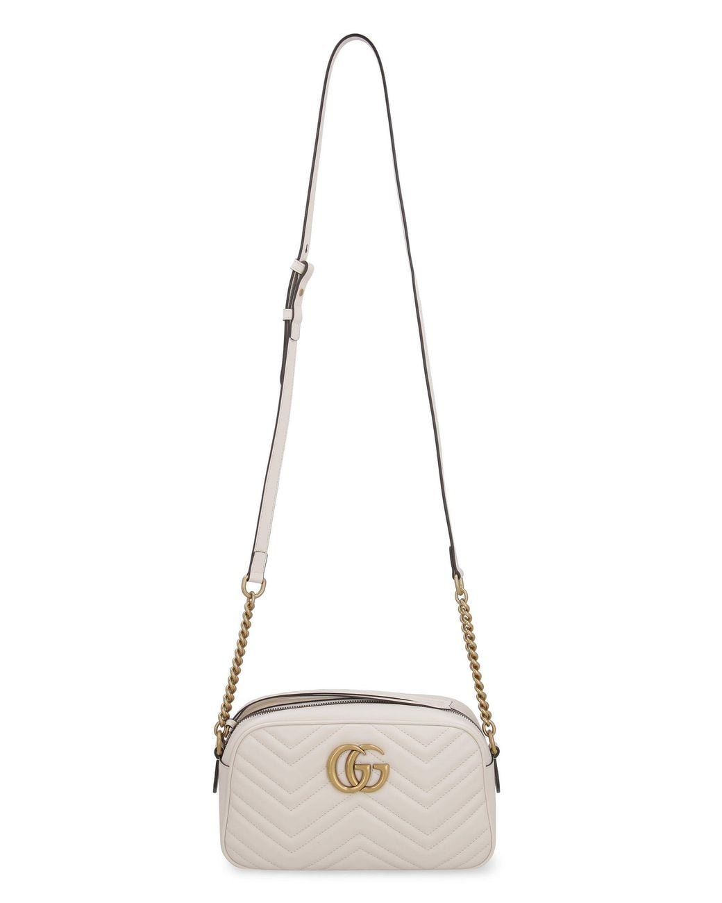 Gucci Natural Gg Marmont Quilted Leather Shoulder Bag