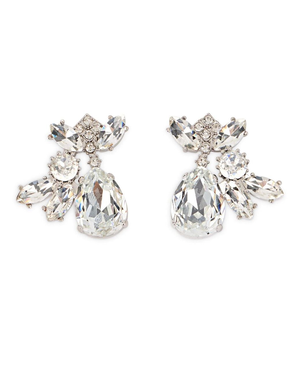 Self-Portrait White Dangling Earrings