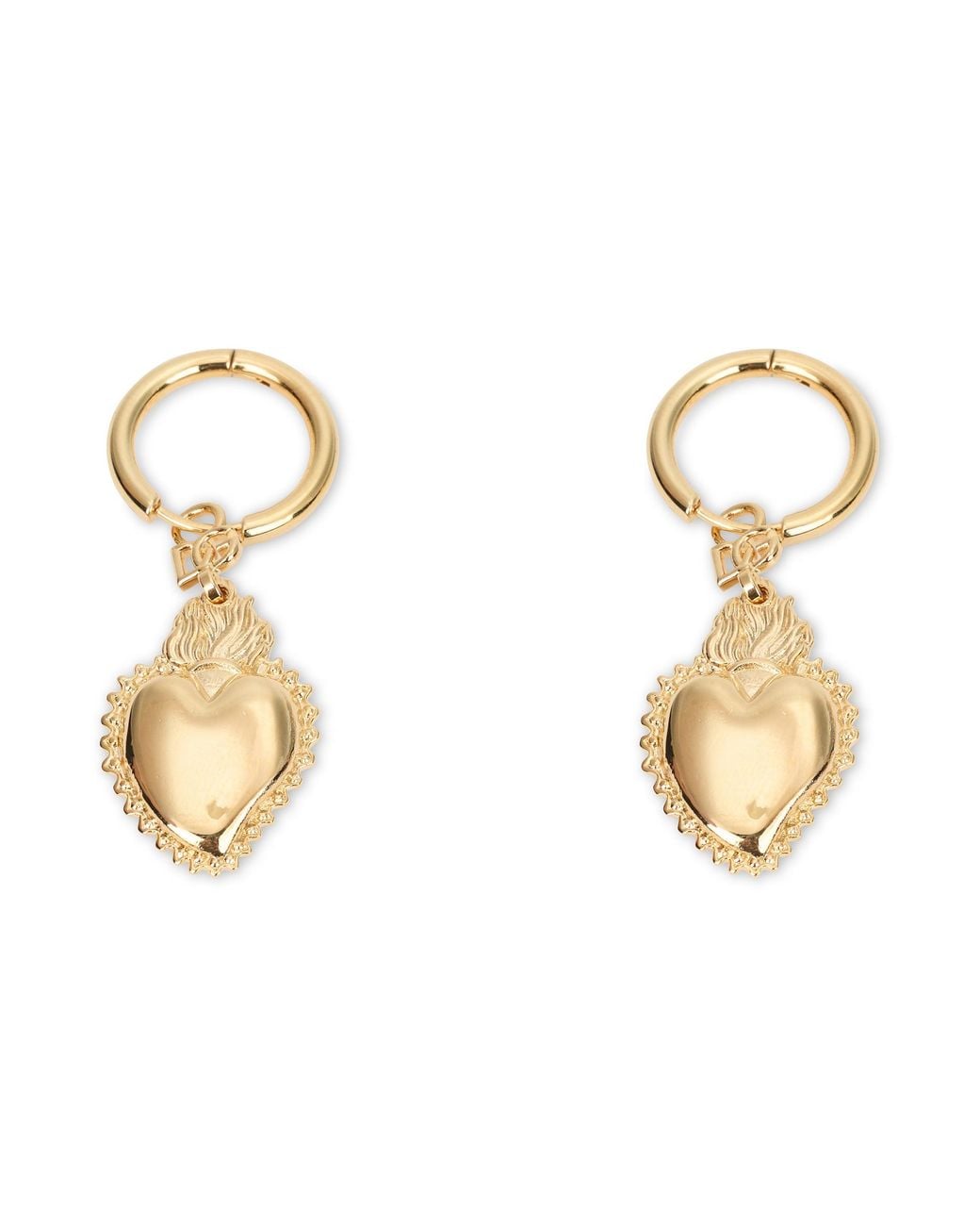 Dolce & Gabbana Metallic Earrings With Heart Pendant