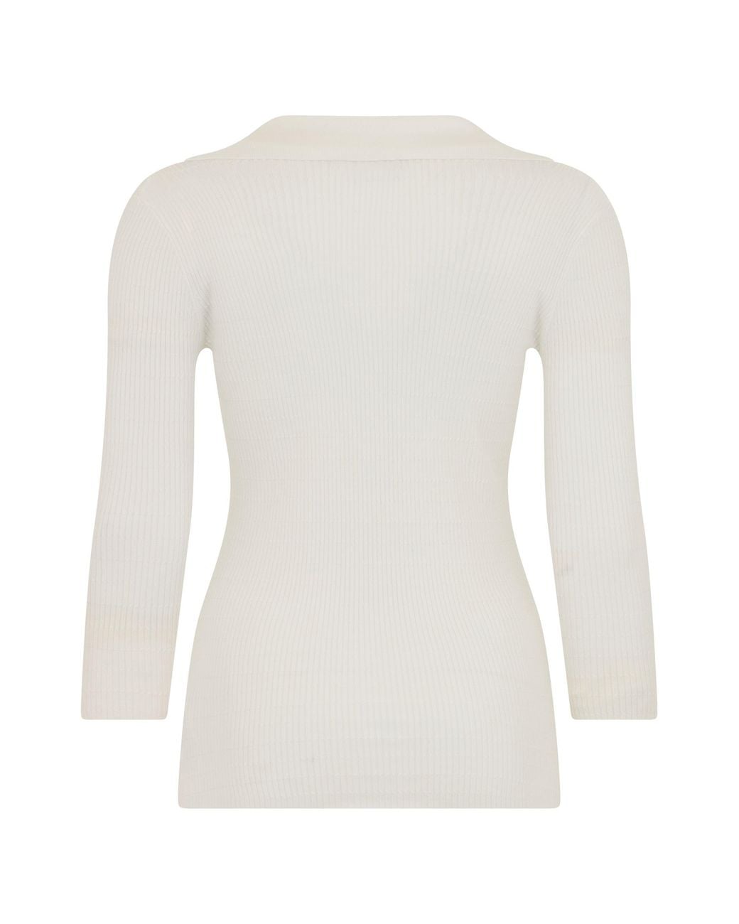 Elisabetta Franchi White Polo Shirt Slim-Fit Lyocell