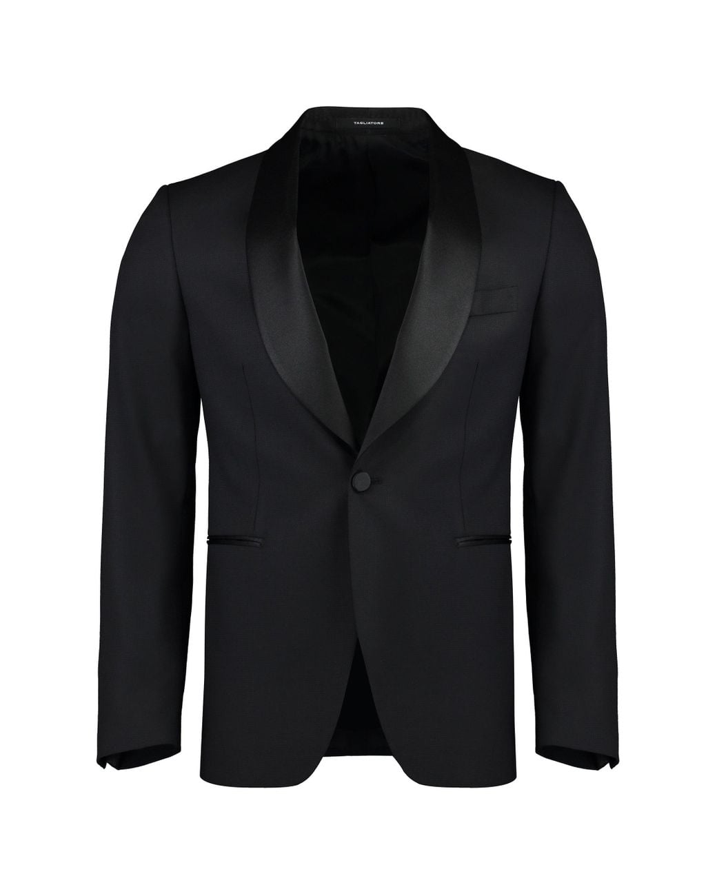 Tagliatore Black Virgin Wool And Silk Blend Two-Pieces Suit for men