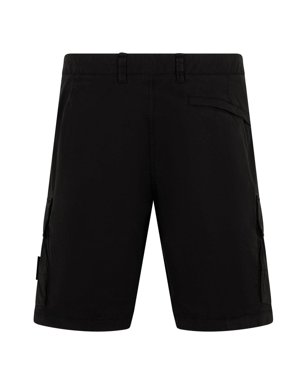 Stone Island Black Cotton Cargo Bermuda for men