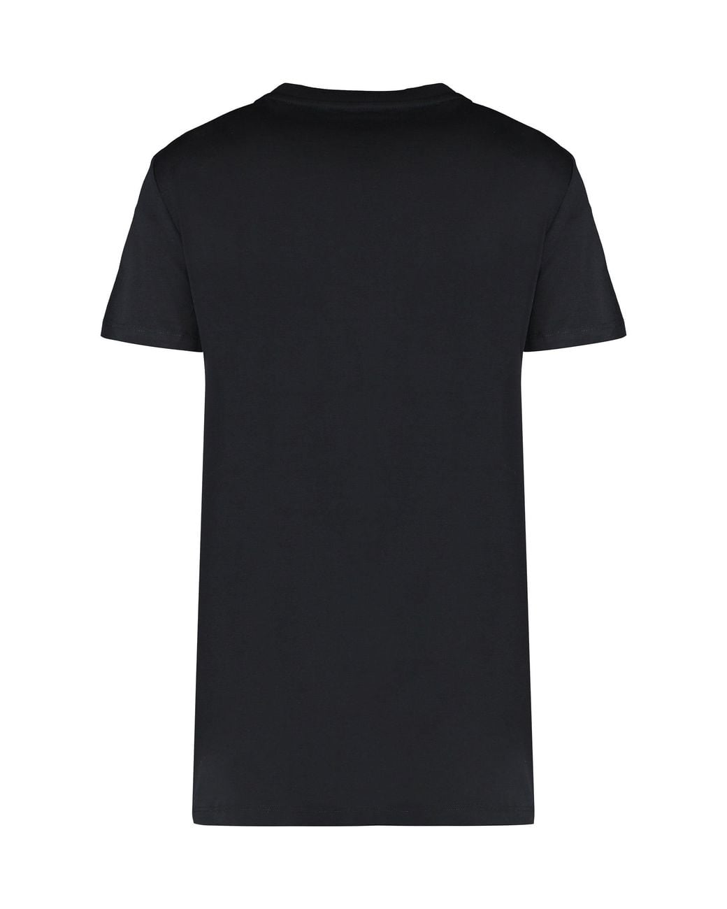 Max Mara Black Cotton T-Shirt With Embroidery