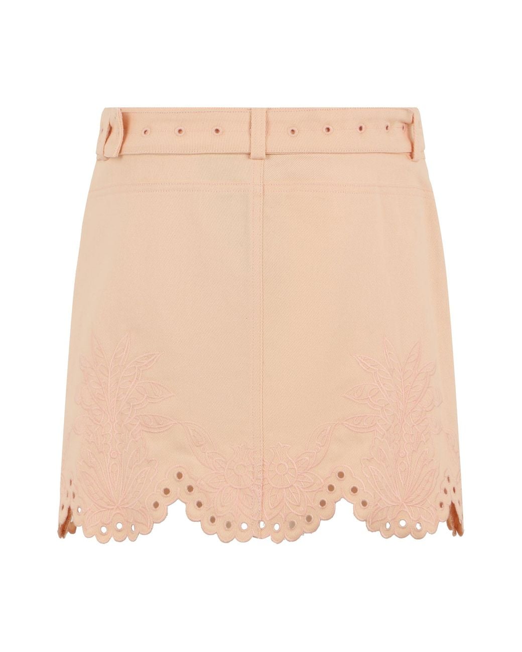 Farm Rio Natural Denim Mini Skirt Cotton