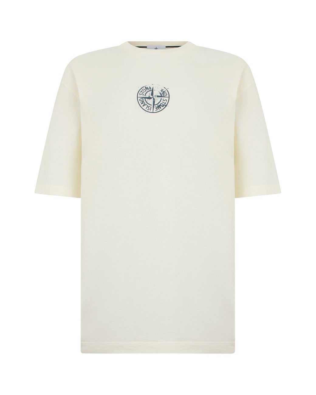 Stone Island White T-Shirt With Logo for men