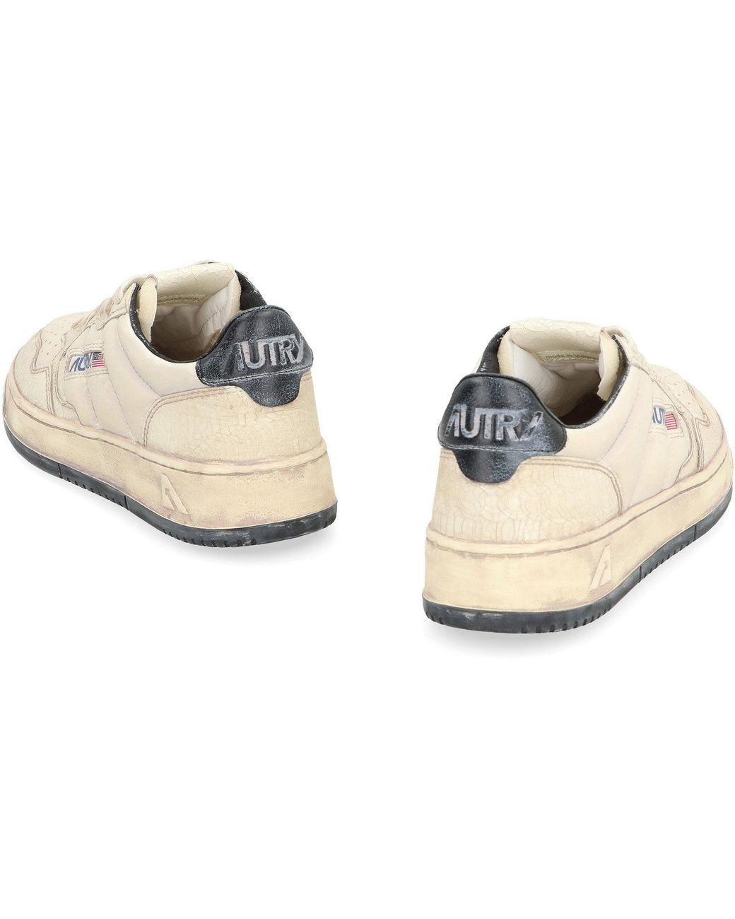 Autry White Medalist Leather Low-Top Sneakers