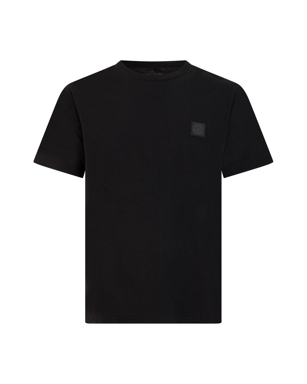 Stone Island Black T-Shirt With Embroidered Logo for men