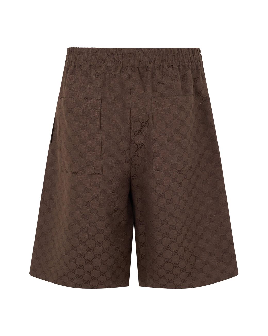 Bermuda in tessuto misto lino di Gucci in Brown da Uomo