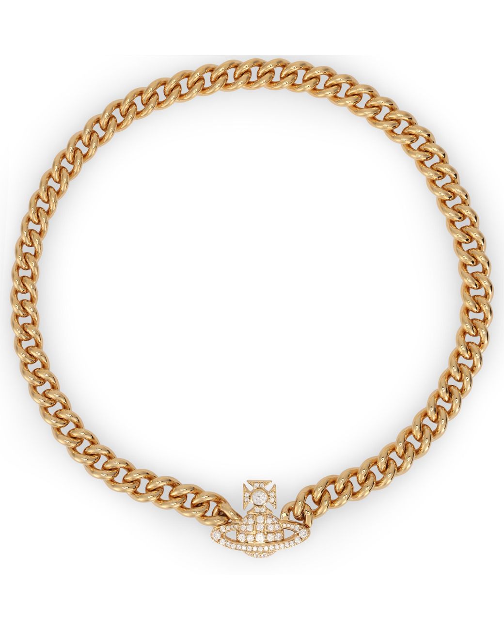 Vivienne Westwood Metallic Necklace With Orb Pendant Brass Necklaces