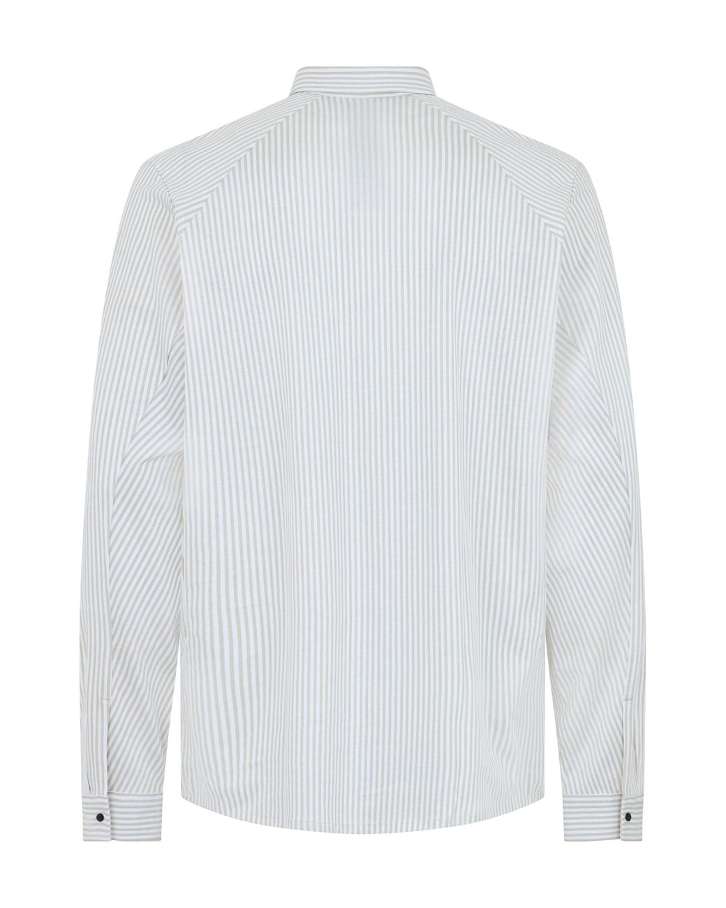 Boss White Cotton Elastic Striped Shirt for men