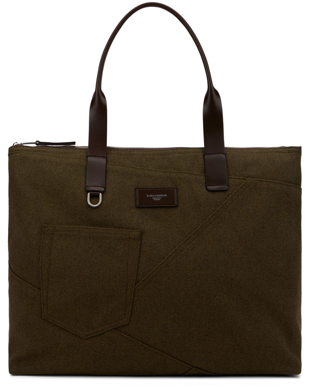 Dolce & Gabbana Brown Dolce & Gabbana Adamo Shopping Bag With Patchwork for men