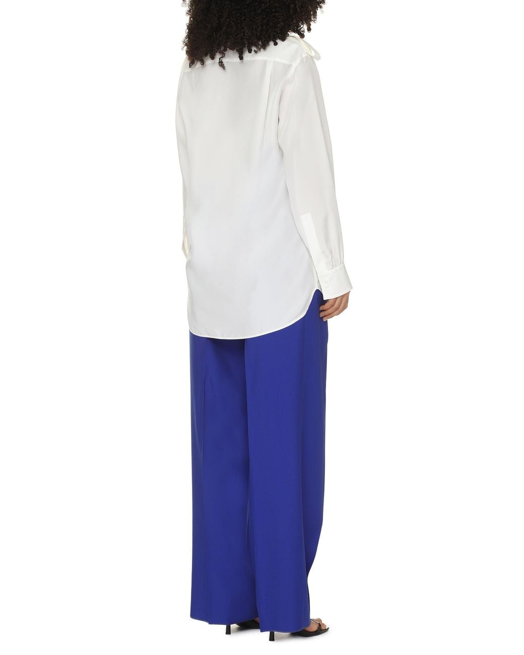 Burberry White Silk Grain-Coloured Shirt For