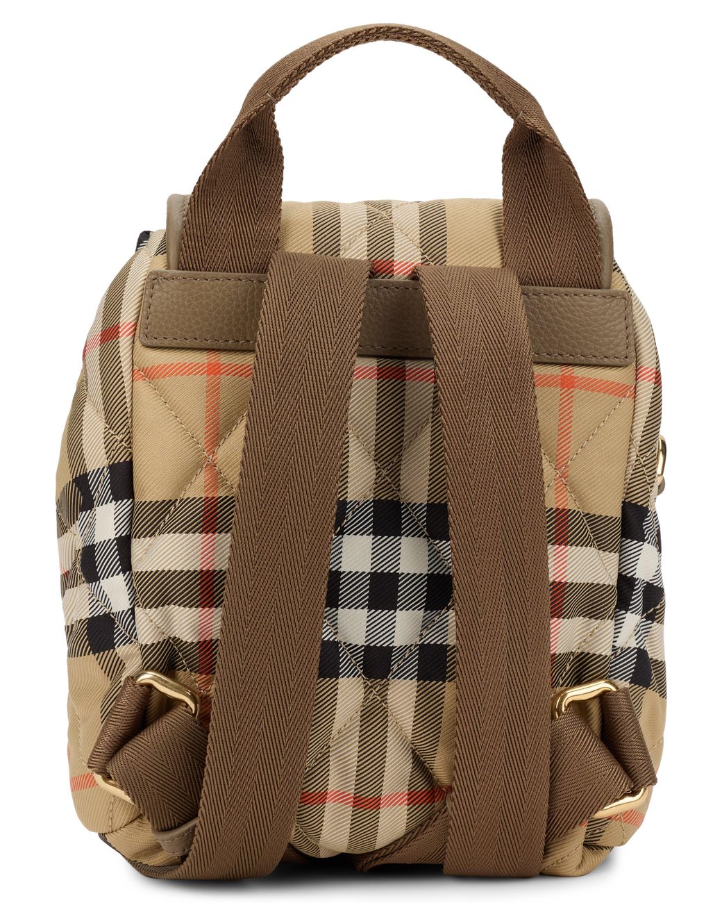 Burberry Brown Backpack With Checkered Pattern