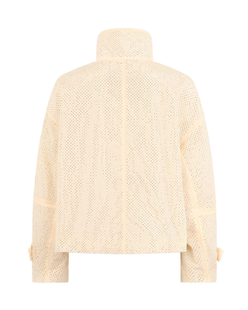 Pinko Natural Nylon Jacket With Rhinestones