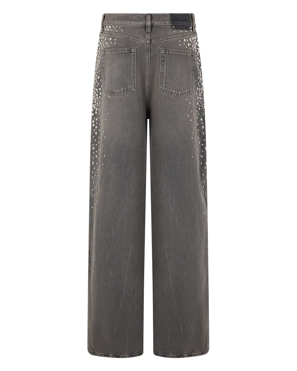 Golden Goose Deluxe Brand Gray Wide Leg Jeans With Studs