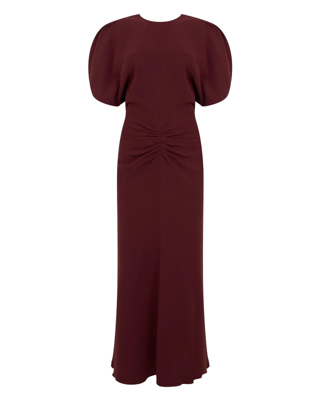 Victoria Beckham Purple Long Dress With Puff Sleeves