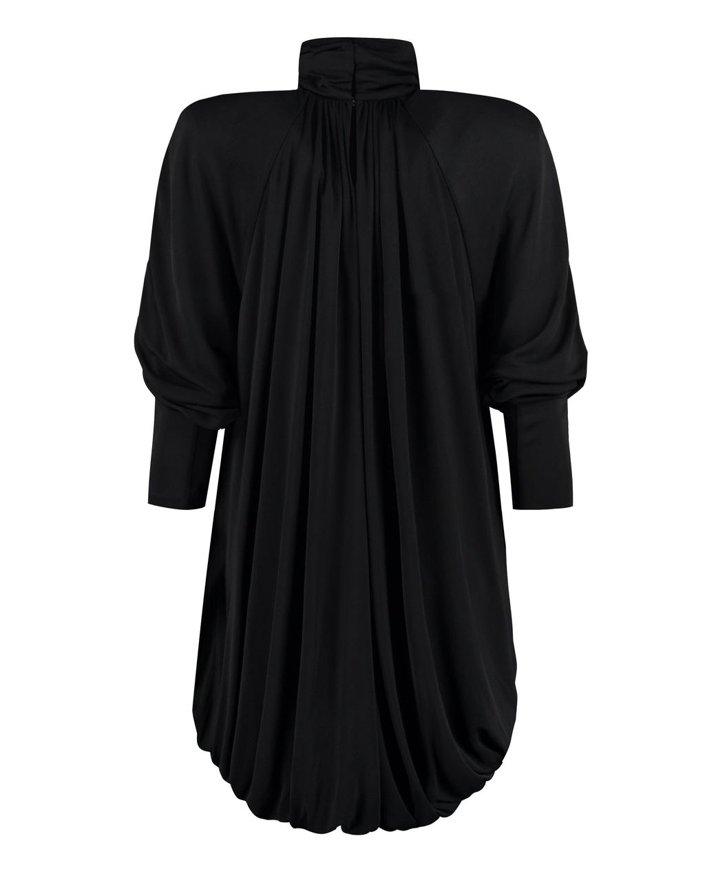 Saint Laurent Black Draped Jersey Dress