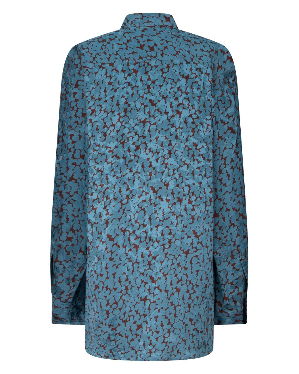 Dries Van Noten Blue Viscose Shirt With Print for men