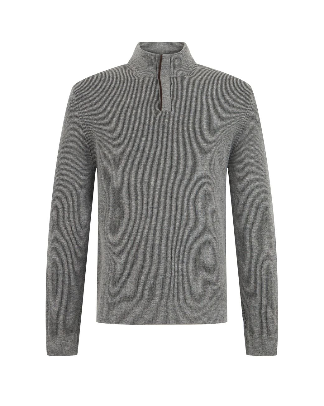 Slowear Gray Sweater With Zip Collar for men