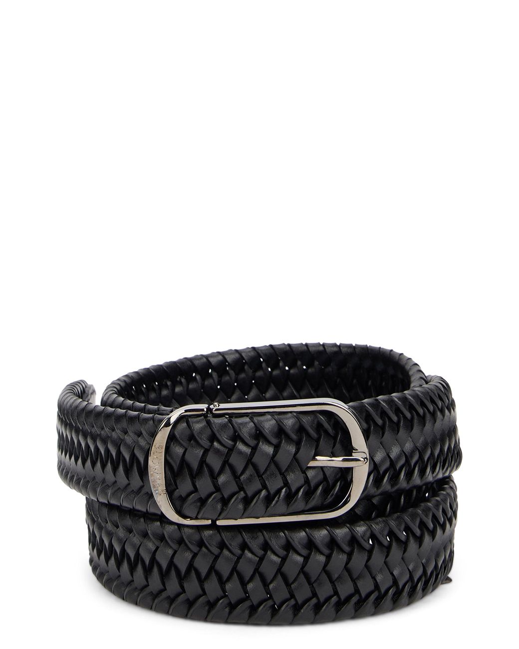 Slowear Black Woven Leather Belt for men
