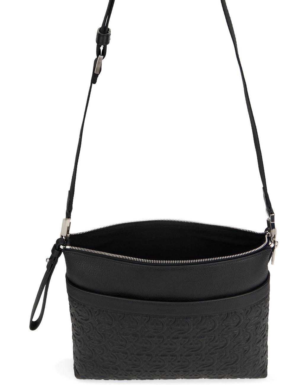 Ferragamo Black Messenger Bag Gancini for men