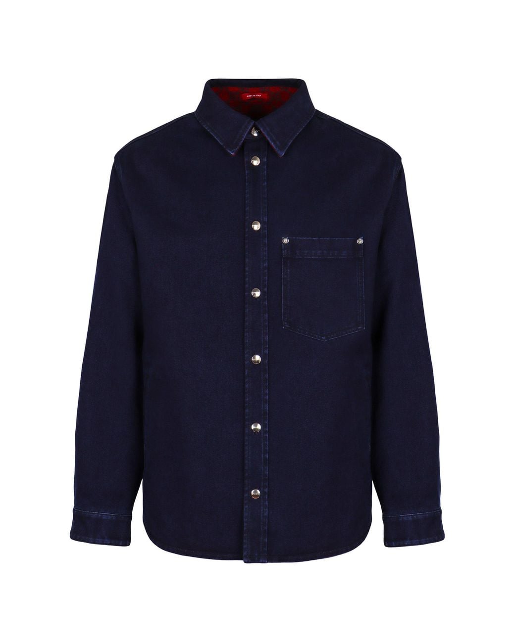 Gucci Blue Reversible Denim And Flannel Shirt for men