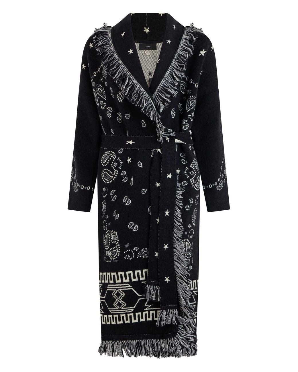 Alanui Black Long Cardigan With Belt