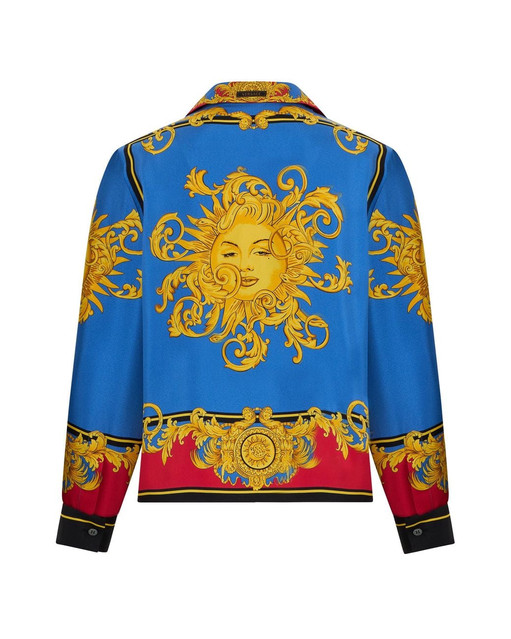 Versace Blue Silk Shirt With Print