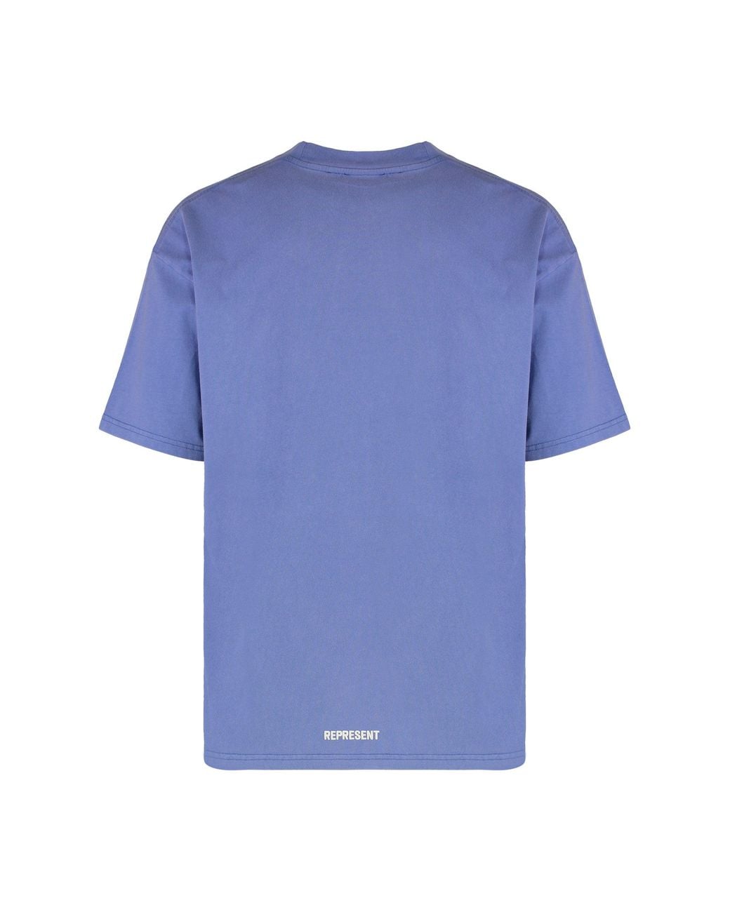 Represent Blue Cotton Crew-Neck T-Shirt for men