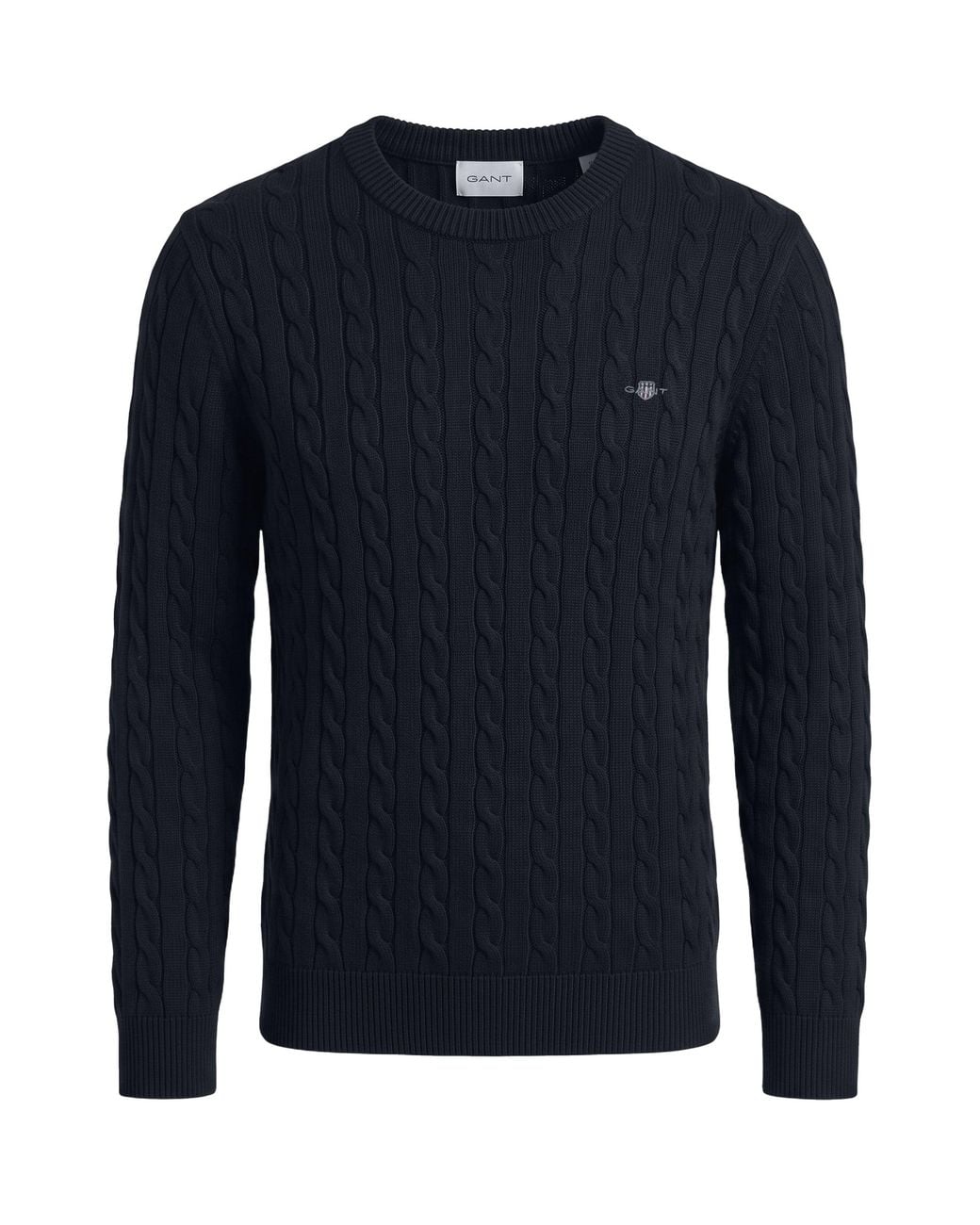 Gant Blue Cable Knit Sweater With Logo for men