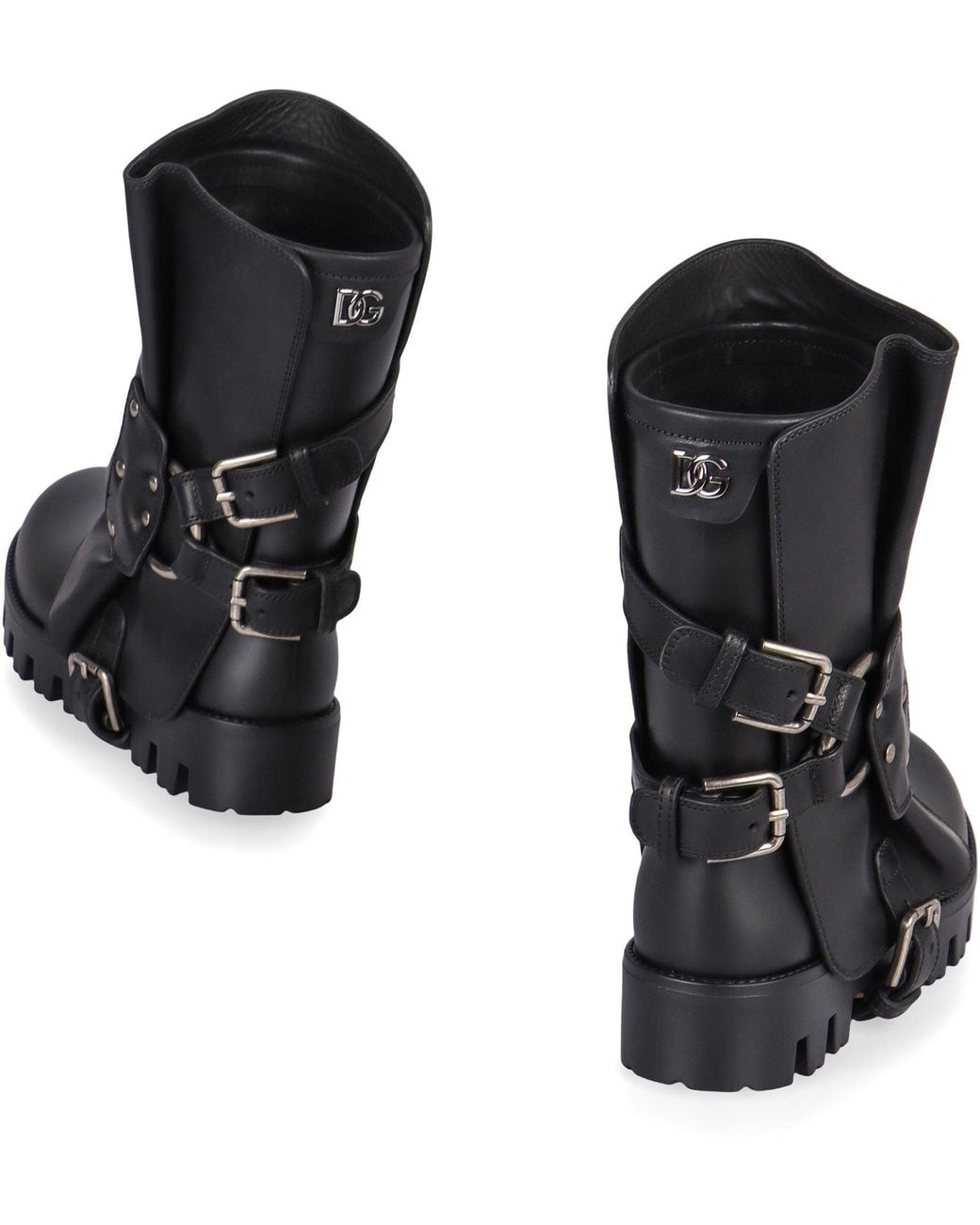Dolce & Gabbana Black Dolce & Gabbana Rubber And Leather Boots