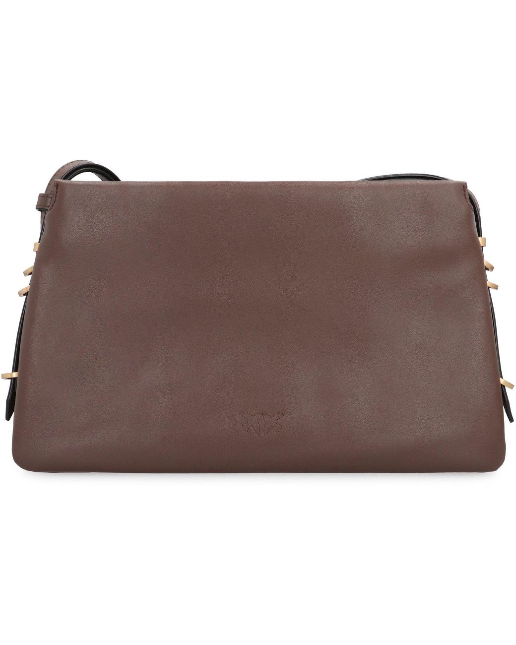 Pinko Brown Crossbody Bag One, Two, Three Leather Calf Shoulder